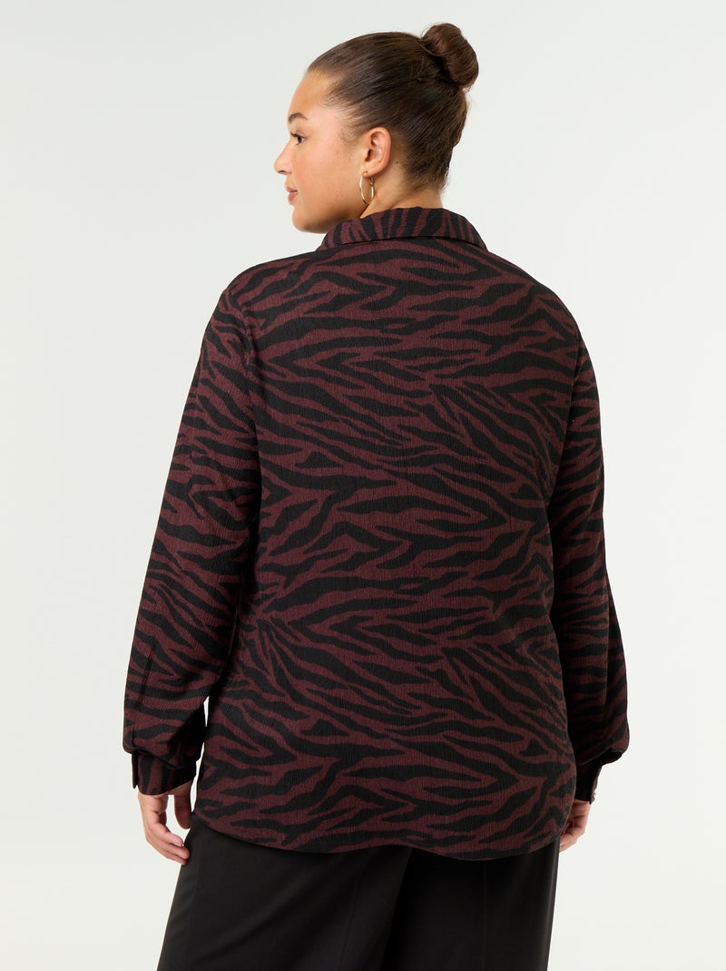 Blouse crêpée imprimée Violet - Kiabi