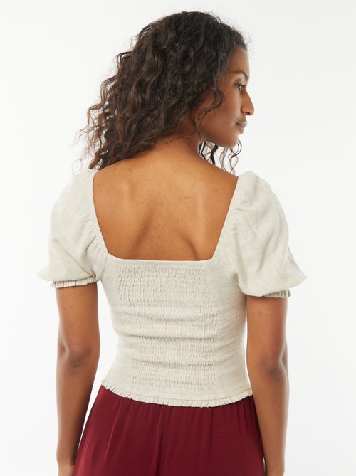 Blouse crop à manches courtes - Kiabi