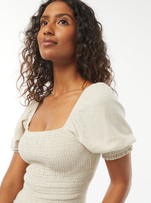 Blouse crop à manches courtes - Kiabi