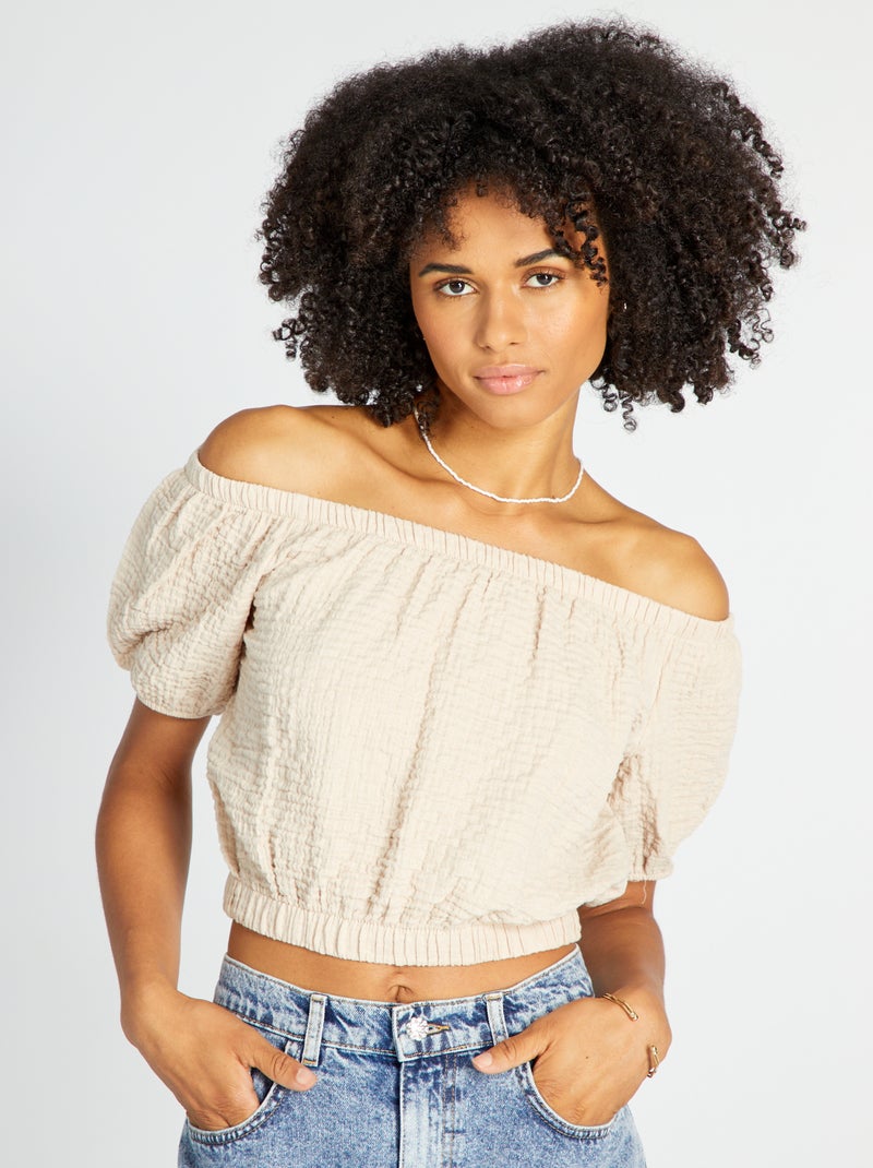 Blouse cropped Beige - Kiabi