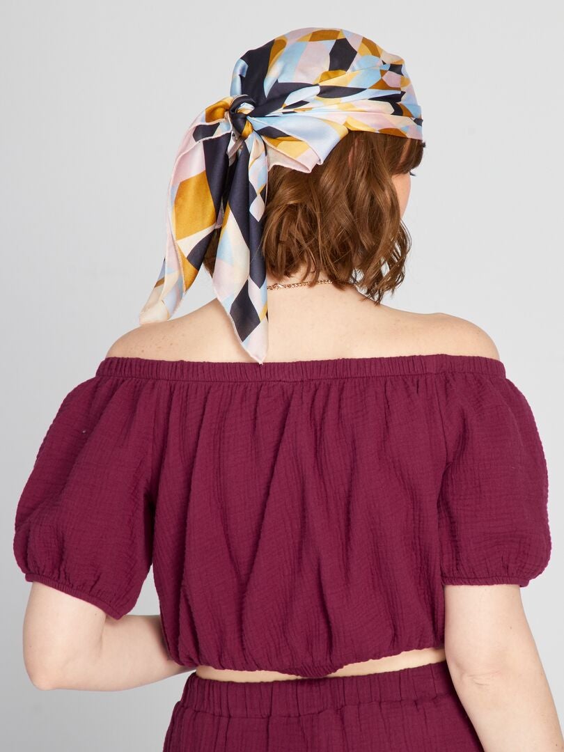 Sunset Cropped Blouse Blue