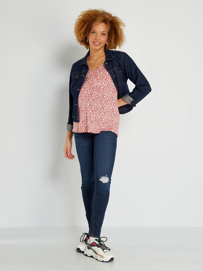 Blouse d'allaitement à motif Rouge - Kiabi