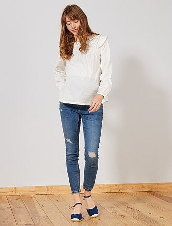 Blouse de grossesse ajourée en coton - Kiabi