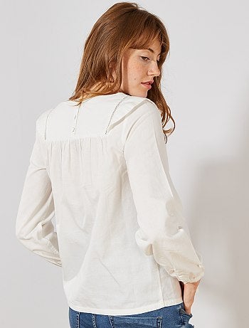 Blouse de grossesse ajourée en coton - Kiabi