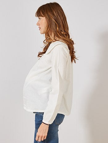 Blouse de grossesse ajourée en coton - Kiabi