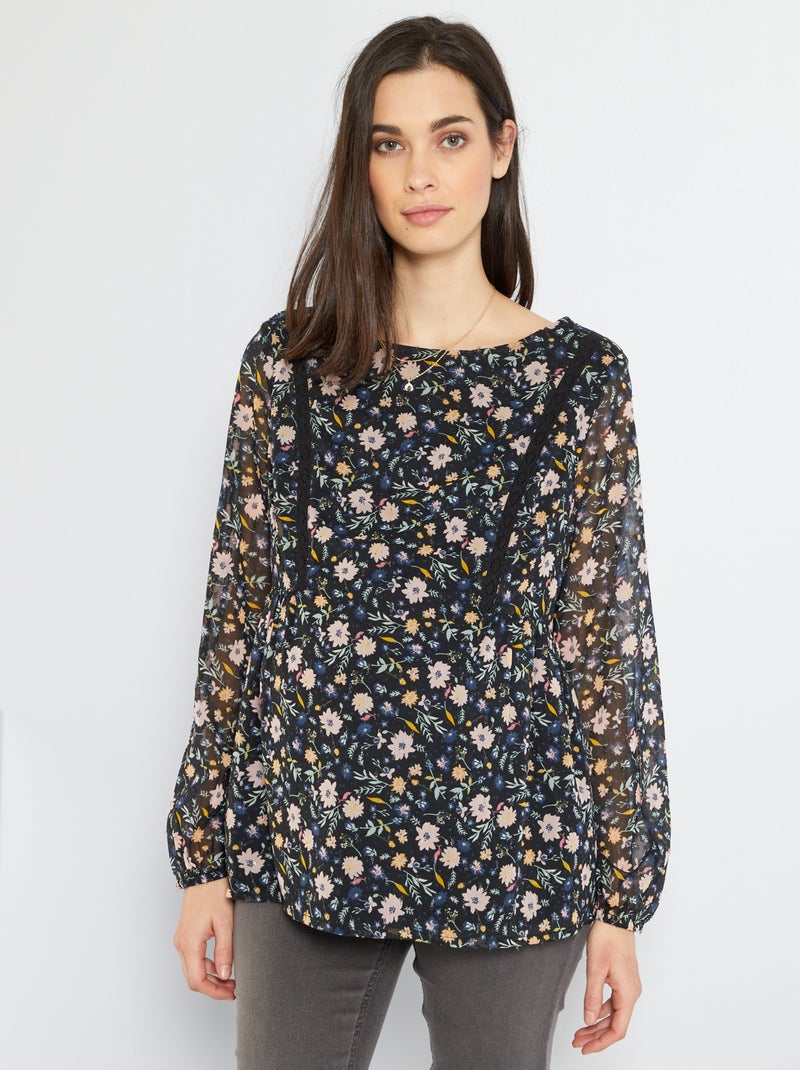 Blouse de grossesse noir - Kiabi
