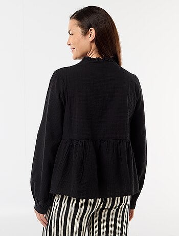 Blouse de maternité brodée en gaze de coton
