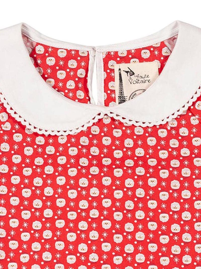 Blouse de Noël  à Col CLAUDINE - La Faute à Voltaire Rouge - Kiabi
