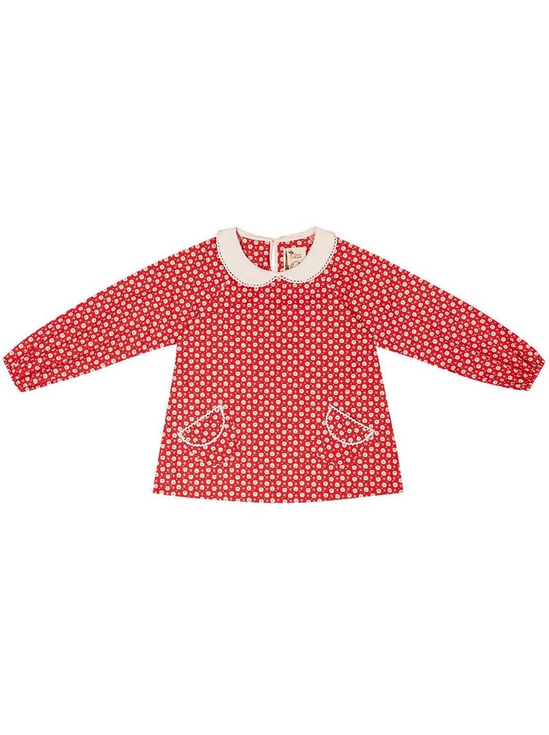 Blouse de Noël  à Col CLAUDINE - La Faute à Voltaire Rouge - Kiabi