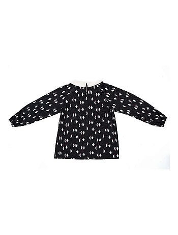 Blouse de Noël pour Imprimé Fantaisie Pingouin col CLAUDINE - La Faute à Voltaire