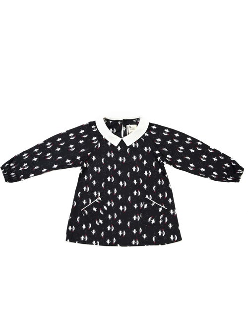 Blouse de Noël pour   Imprimé Fantaisie Pingouin  col CLAUDINE - La Faute à Voltaire - Kiabi