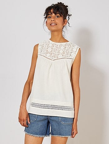Blouse détail macramé - Kiabi