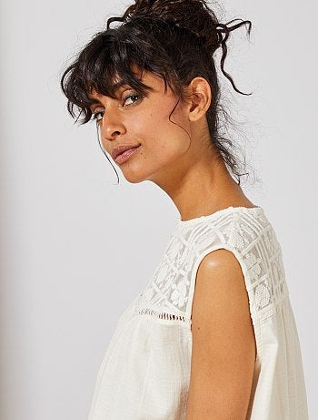 Blouse détail macramé - Kiabi
