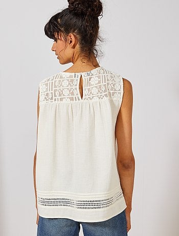 Blouse détail macramé - Kiabi