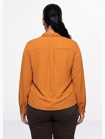 Blouse détails plissés et en macramé - afibel
