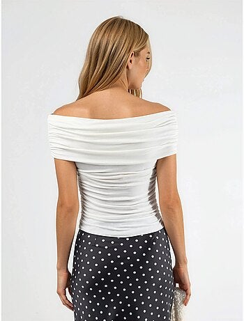 Blouse drapée à épaules dénudées busem
