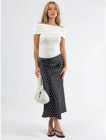 Blouse drapée à épaules dénudées busem