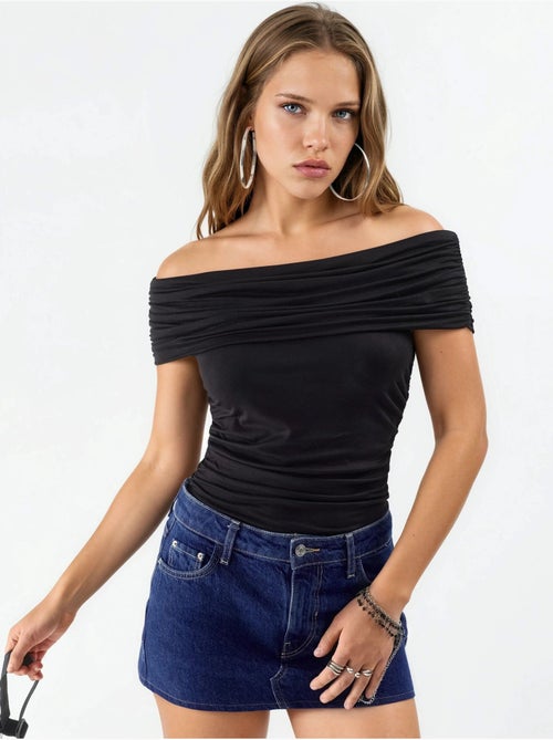 Blouse drapée à épaules dénudées busem - Kiabi Blouse drapée à épaules dénudées busem - Kiabi