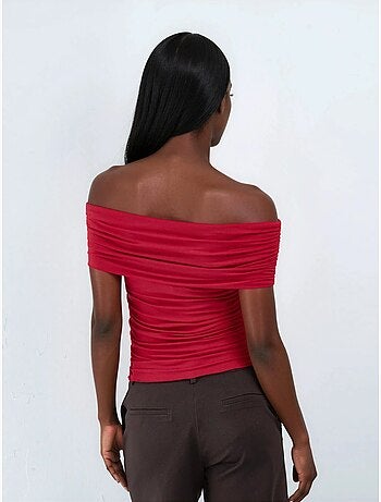 Blouse drapée à épaules dénudées busem