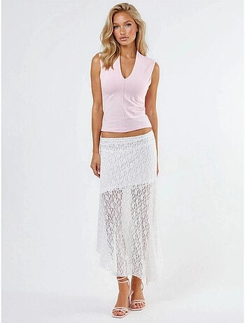 Blouse drapée sans manches avec col en v busem