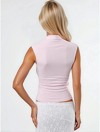 Blouse drapée sans manches avec col en v busem