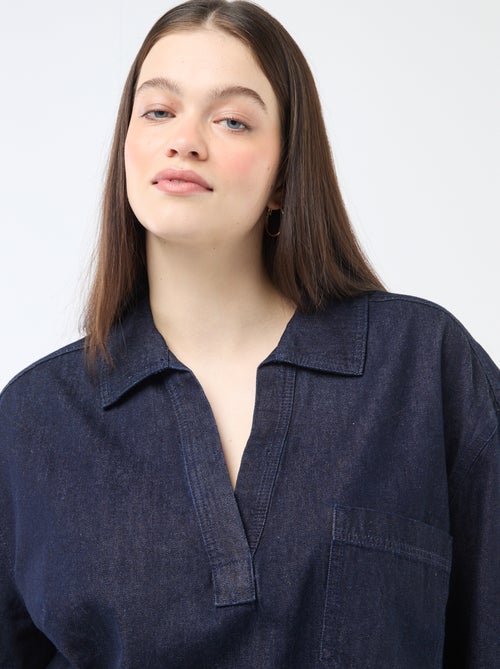 Blouse droite en denim - Kiabi