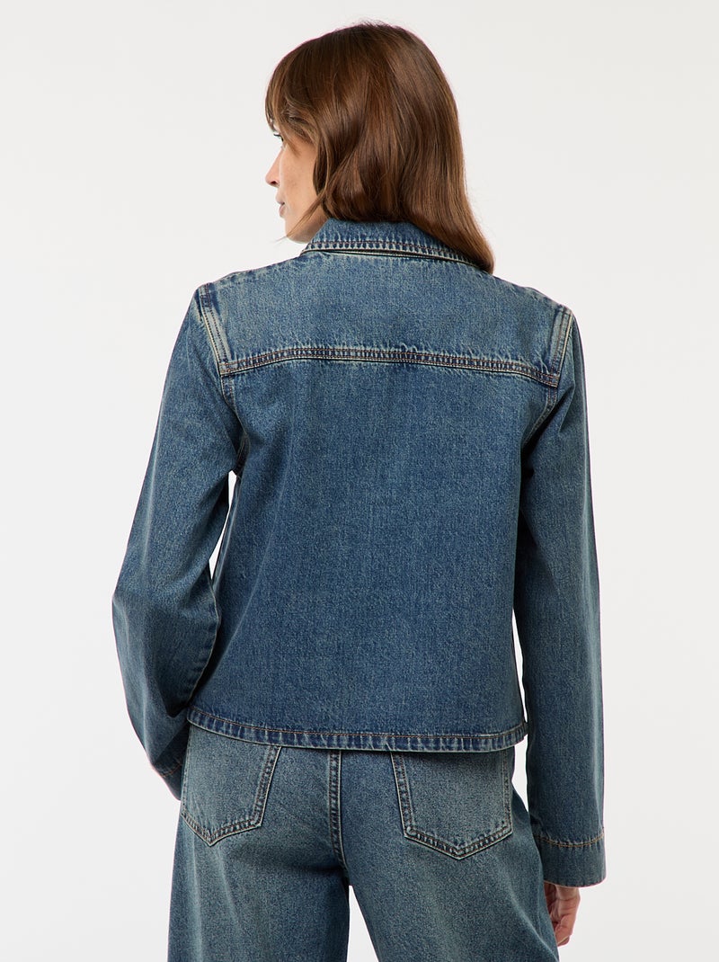 Blouse droite en denim Denim - Kiabi