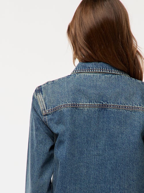 Blouse droite en denim - Kiabi