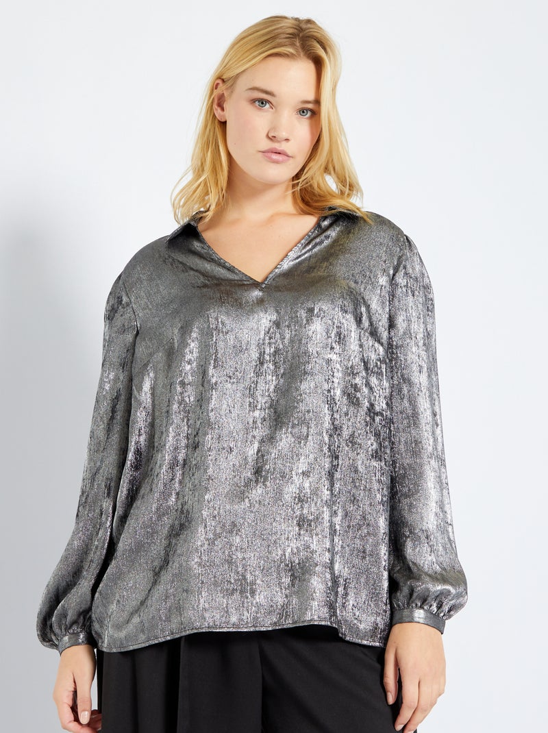 Blouse effet métallique Gris - Kiabi
