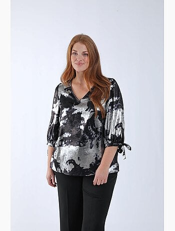 Blouse effet satinée tie&dye