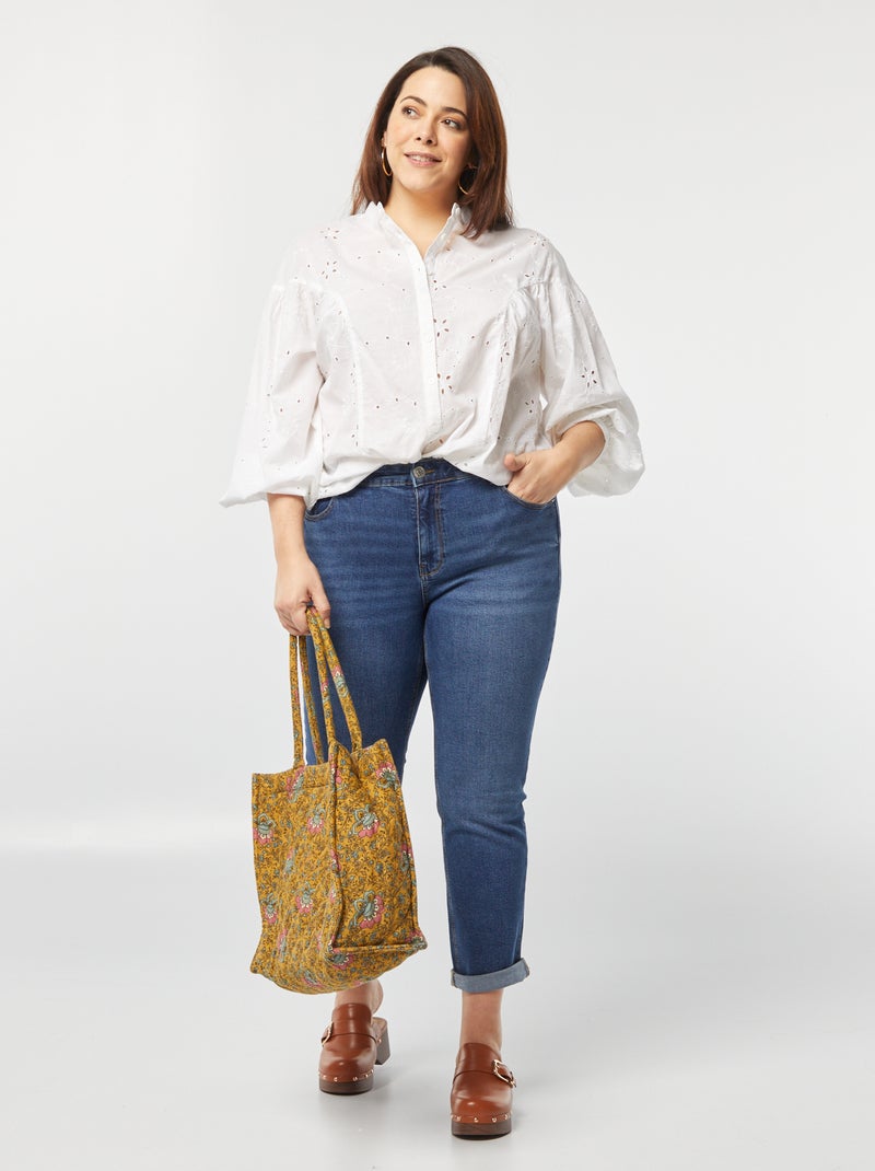 Blouse en broderie anglaise blanc - Kiabi
