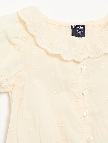 Blouse en broderie anglaise manches courtes