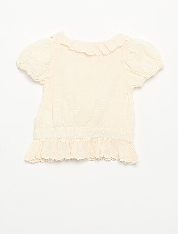 Blouse en broderie anglaise manches courtes