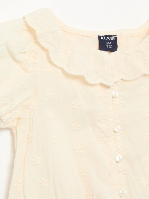 Blouse en broderie anglaise manches courtes - Kiabi