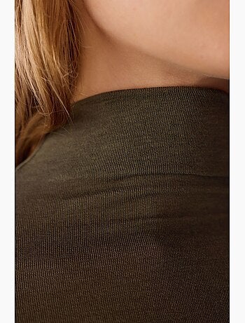 Blouse en cachemire à col montant et manches longues penti