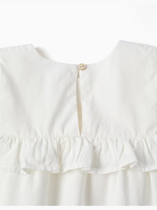 Blouse en coton à manches longues avec volants et broderie - Kiabi Blouse en coton à manches longues avec volants et broderie - Kiabi