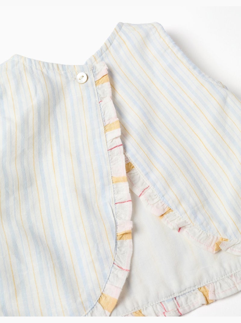 Blouse en coton à rayures + bloomer B&S Bleu clair - Kiabi