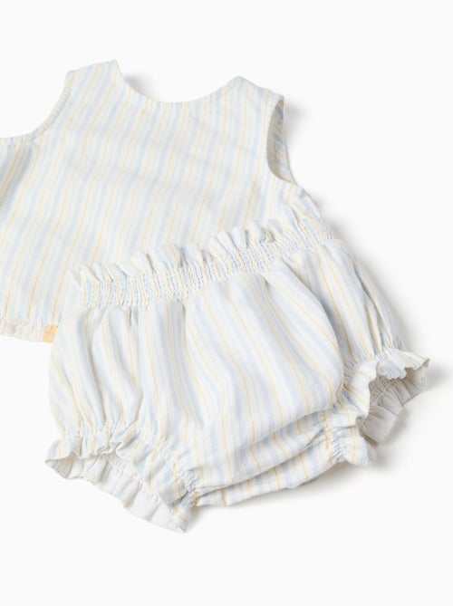 Blouse en coton à rayures + bloomer B&S - Kiabi