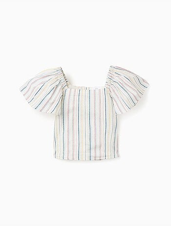 Blouse en coton à rayures ethniques B&S
