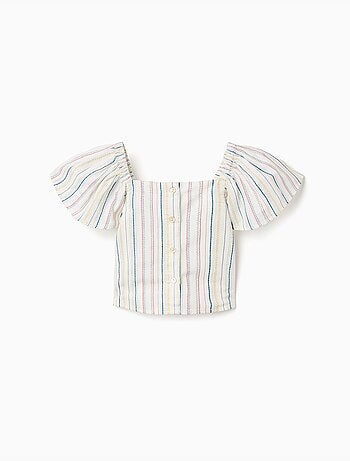Blouse en coton à rayures ethniques B&S
