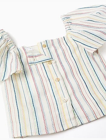 Blouse en coton à rayures ethniques B&S
