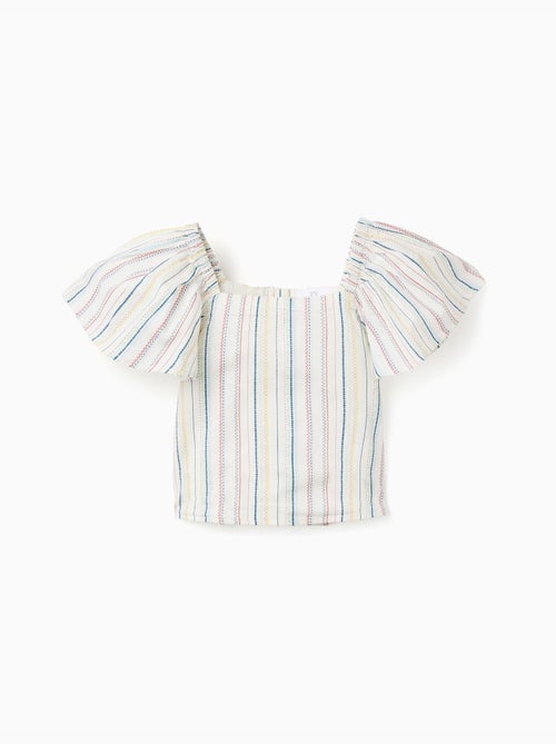 Blouse en coton à rayures ethniques B&S - Kiabi