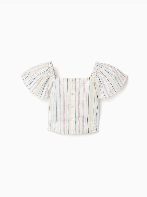 Blouse en coton à rayures ethniques B&S - Kiabi
