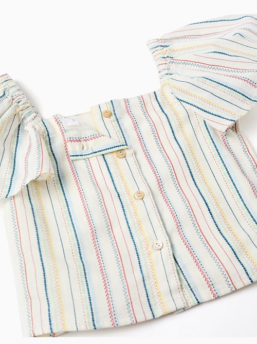 Blouse en coton à rayures ethniques B&S - Kiabi