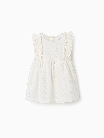 Blouse en coton avec broderie anglaise et volants