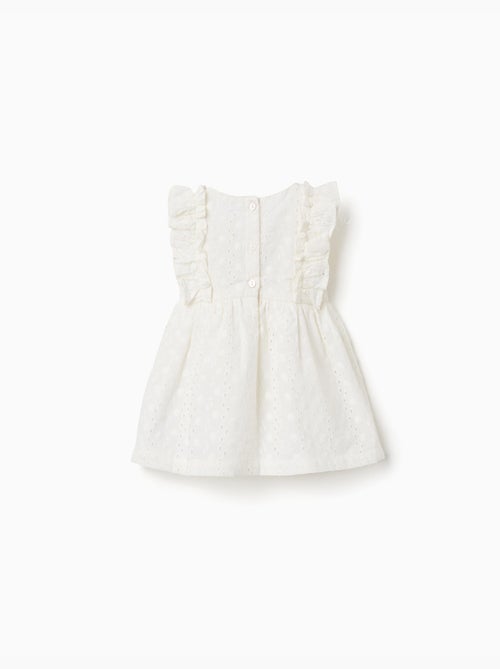 Blouse en coton avec broderie anglaise et volants - Kiabi