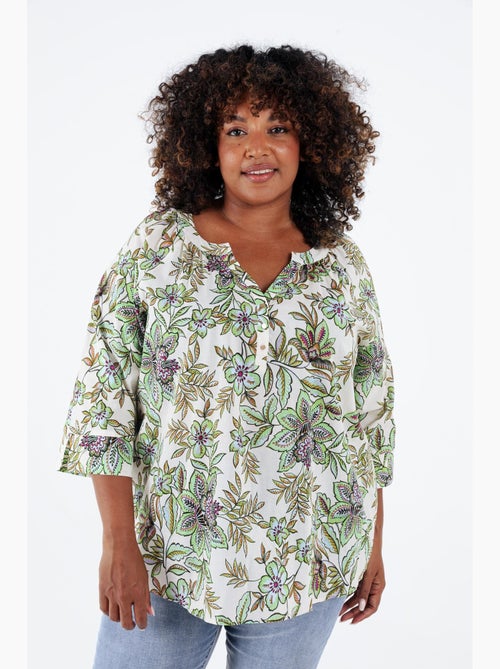 Blouse en coton avec imprimé floral PAPRIKA - Kiabi