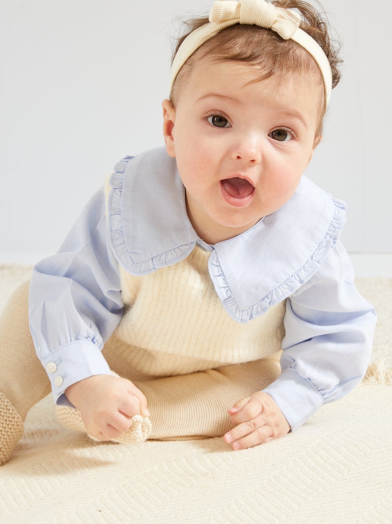 Blouse en coton bleu - Kiabi
