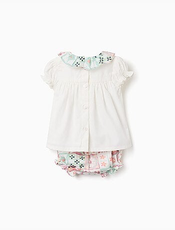 Blouse en coton + bloomer avec motif mosaïque