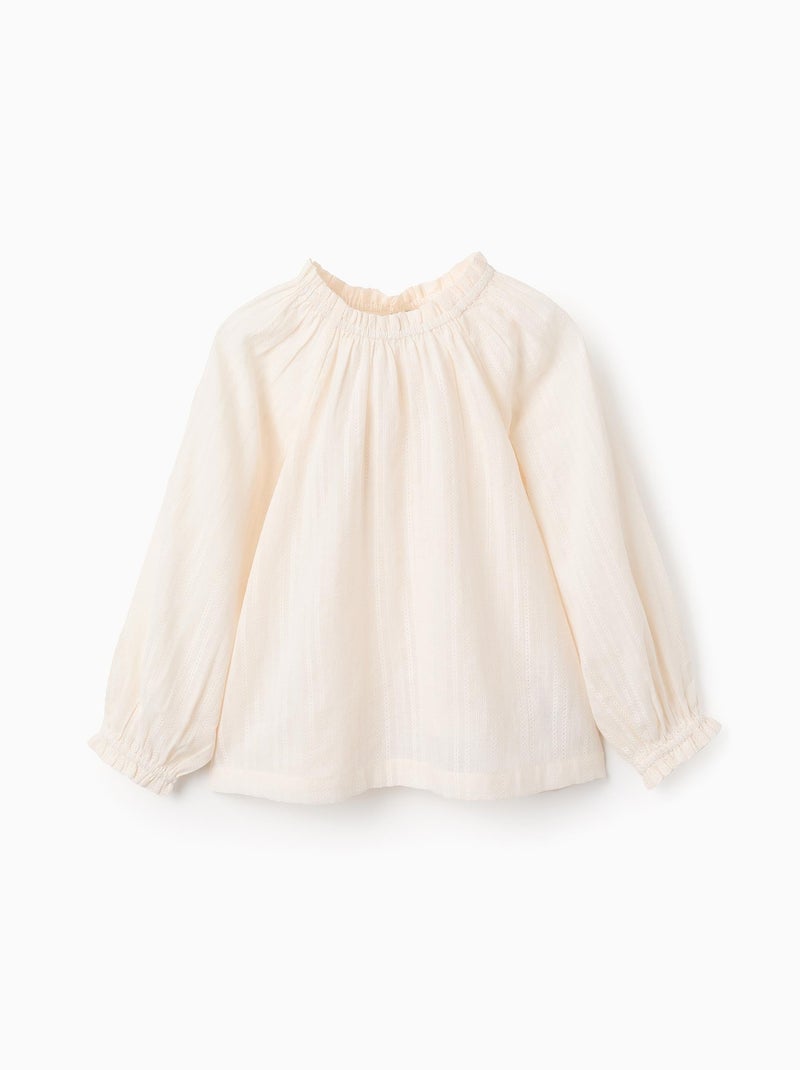 Blouse en Coton Dobby Beige clair - Kiabi